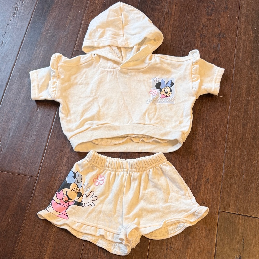 Disney Minnie Mouse Cream Hoodie Set